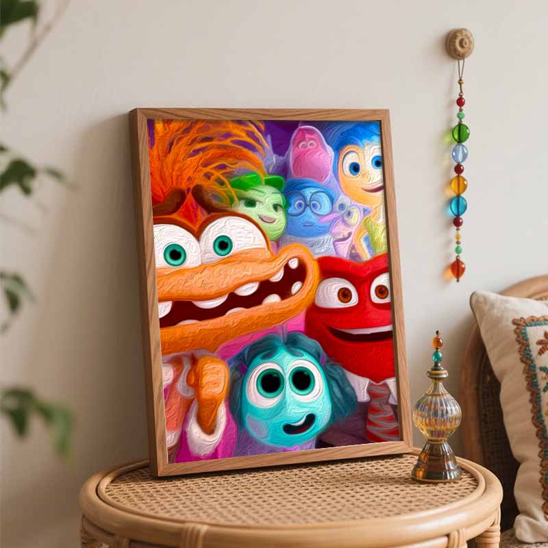 Disney Inside Out 2 oil paint by numbers painting kit handmade diy home decor gifts wall art character painting for bedroom decor art