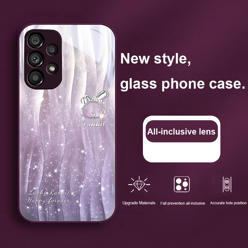 

Волновой Градиентный Кролик Для Samsung Galaxy S23 U Ltra 24 Plus S20 21 FE S25 Ultra A70 A72 73 51 52 53 Закаленное Стекло Чехол для Телефона Samsung S21 FE