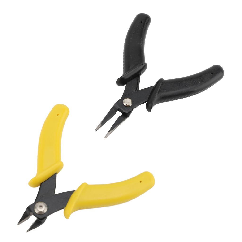 2Pcs Flat Nose Pliers Set Metal Soft Wire Cutters for Jewelry Making Wire Bending Tool Kit