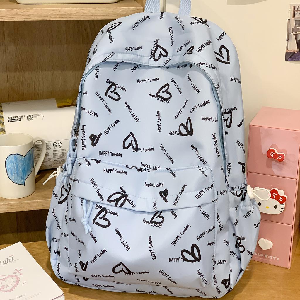 Schoolbag Schoolbag Junior High School Girls 1011 Summer New High School College Students Printed Backpack Versatile Large Capacity Computer Backpack