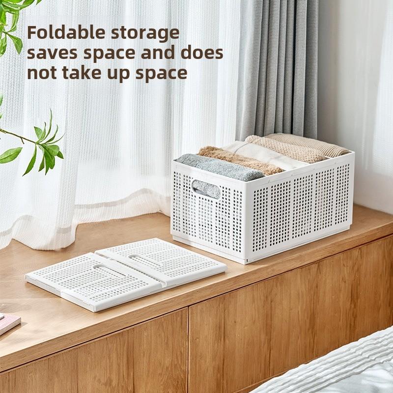 Creative Foldable Plastic Clothes Storage Basket Pants Socks Storage Box with Dividers Household Underwear Organizer