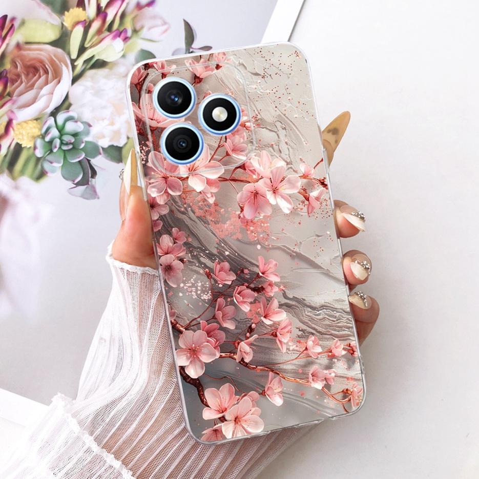 For Honor X8d 4G Case Cute Love Heart Painted Cover Soft Silicone Slim Phone Case For Honor X8d X 8d HonorX8d 4G Back Cover Bags