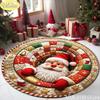 3D Visual Deep-Pile Santa Claus Pattern Rug, Soft Non-Slip Festive Living Room Decor Mat, Christmas Home Decor, Xmas Gift