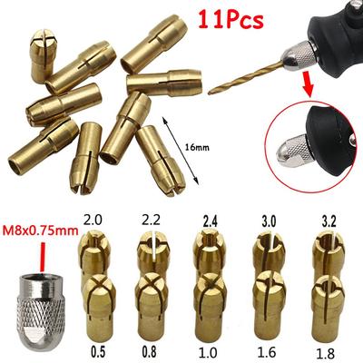 11 Adet 0.5-3.2mm Pirinç Matkap Aynaları Pens Uçları 4.8mm Shank Vida Somunu Değiştirme