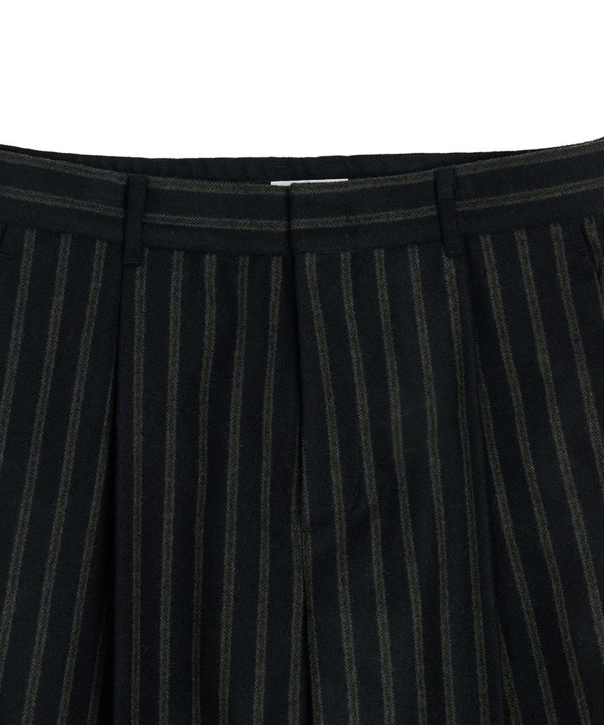 ZNO Striped Wool One-Pleat Pants
