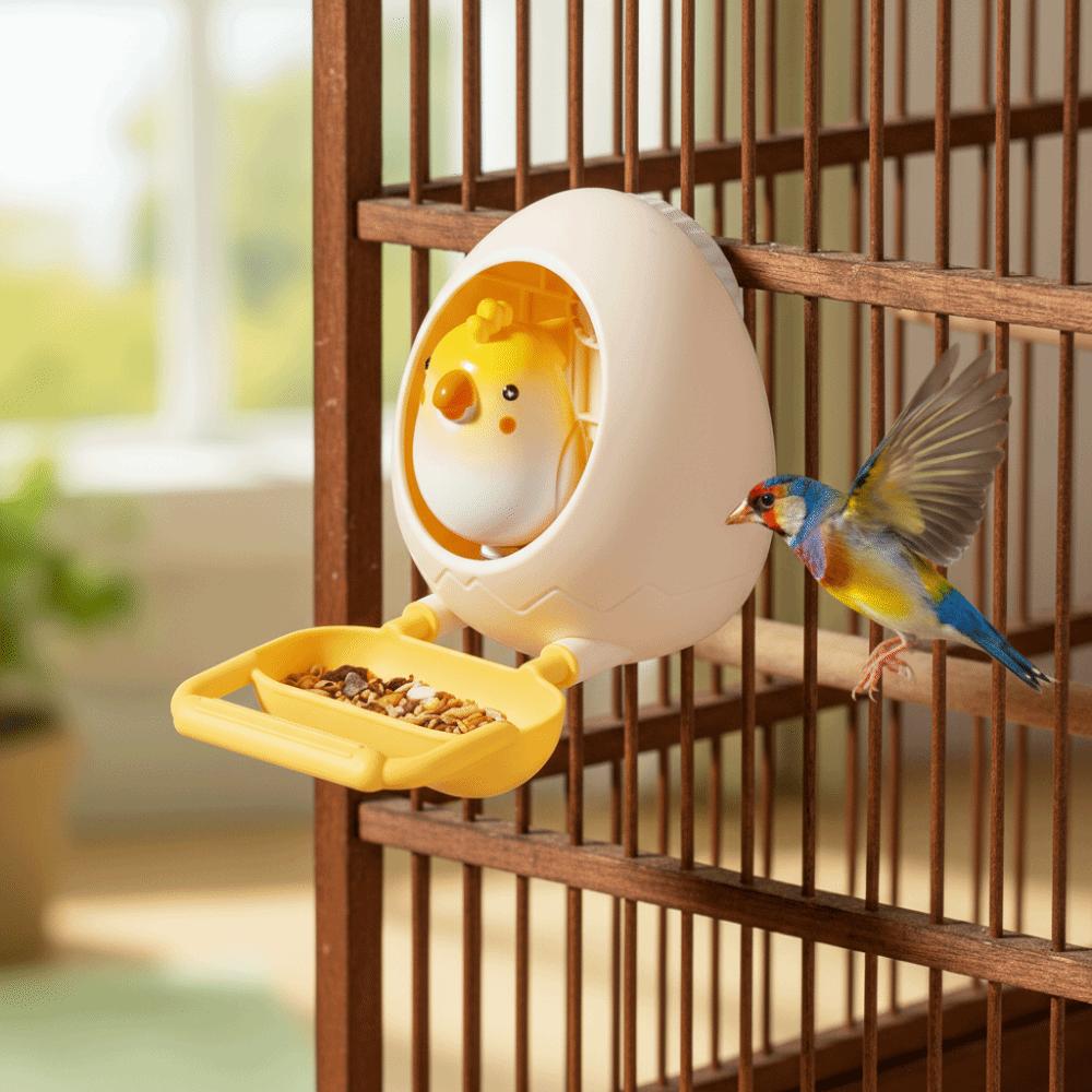 Eggshell Bird Bird Food Dispenser Bite Resistant Bird Standing Stick  Cage Accessory