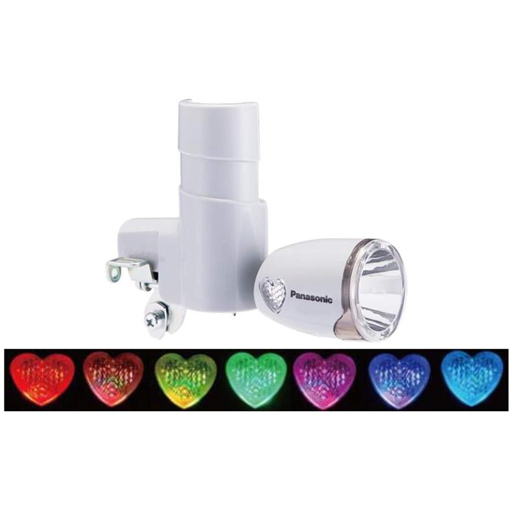Panasonic LED Powered Bicycle Lamp with Side Titanium W42 X D132 X 7-Color Illumination, Color, H101mm, NSKL144-T