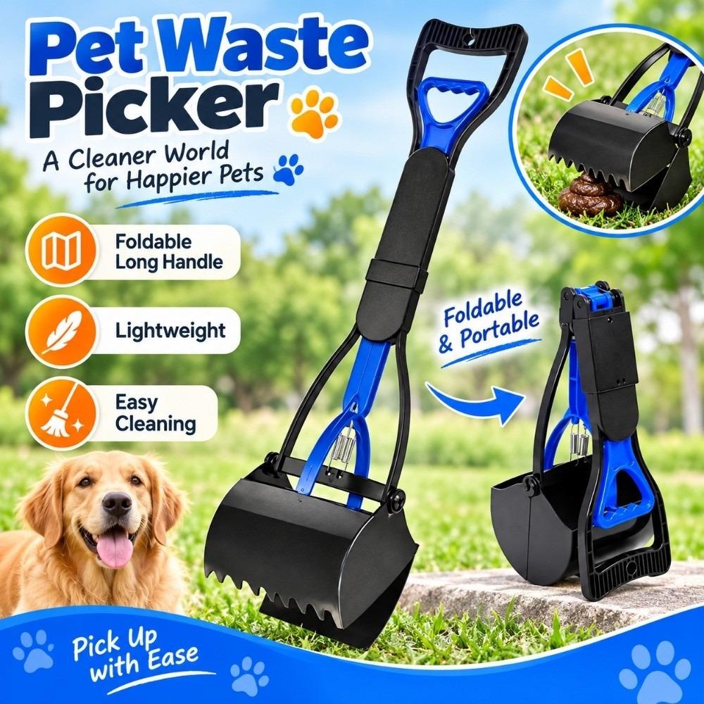 Foldable Long Handle Dog Poop Scooper Easy Cleaning Poop Scoop Shovel Pet Waste Picker Dog Walking