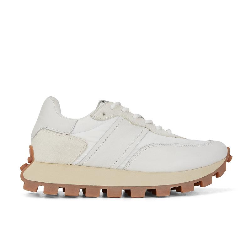 

Korean version of color matching running genuine leather Forrest Gump shoes niche retro platform dad shoes 2025 new soft-soled German training 35