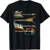 Retro Style Guitars Musicians, Music Distressed Vintage T-Shirt