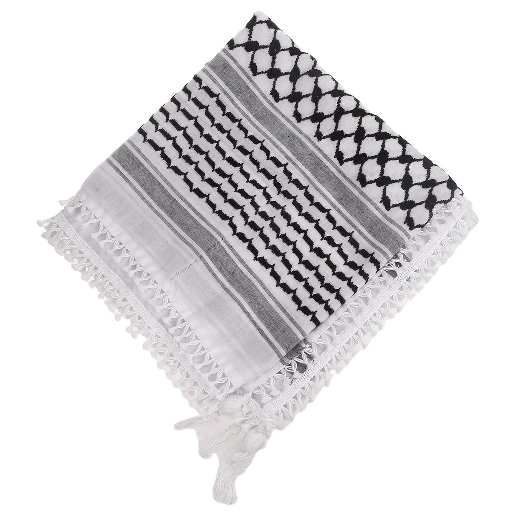 Religious Arab Adult Keffiyeh Headscarf Turban Jacquard Pattern Scarf Outdoor Headscarf for Male Daily Hair Accessory