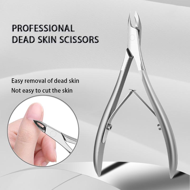 1Pcs Nail Art Cuticle Scissor Nippers Clipper Dead Skin Remover Cut Plier Manicure Stainless Steel Trimming Pedicure Care Tools
