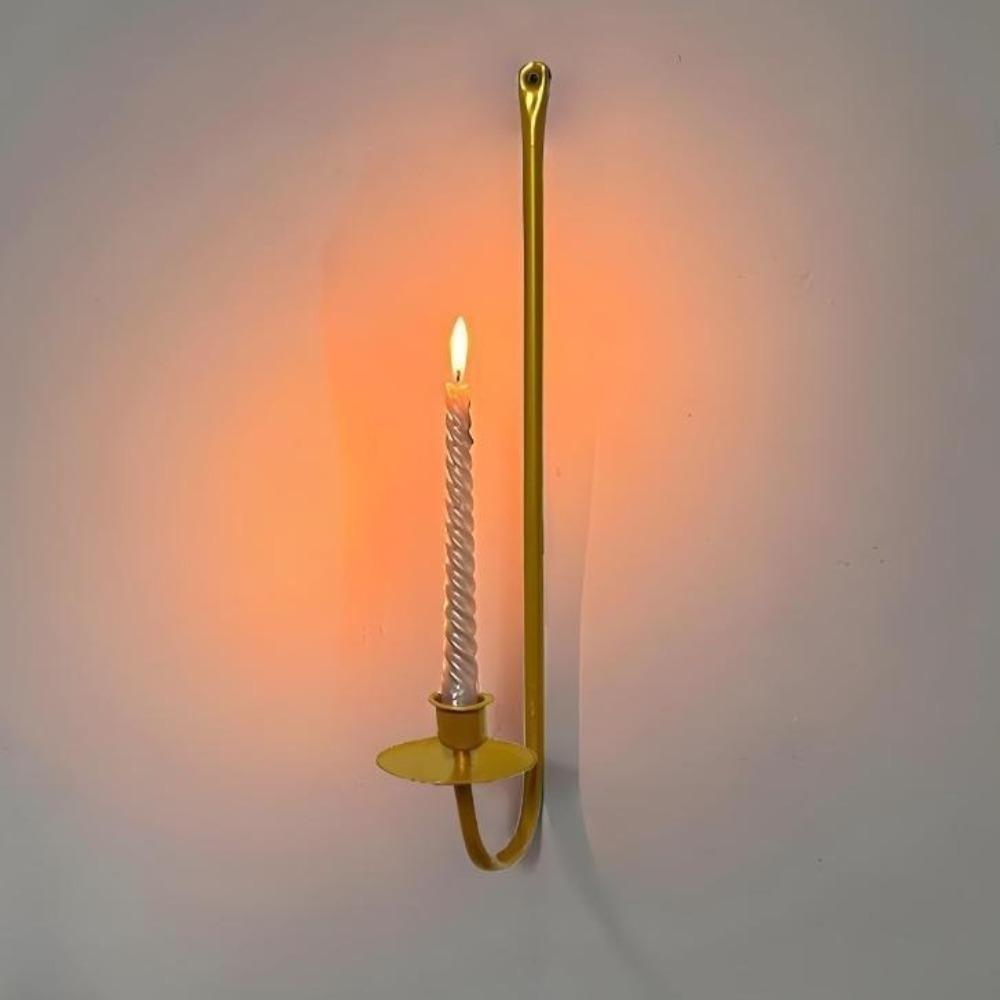 Retro Candlestick Holder L-Shape Metal Candle Sconce Candle Stand Candlelight Dinner
