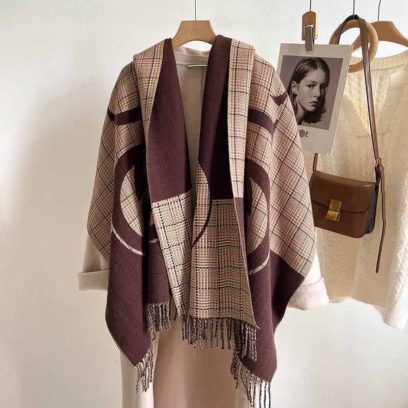 

New double-sided plaid G letter scarf men s and women s high-end scarf fashionable versatile shawl 190CM