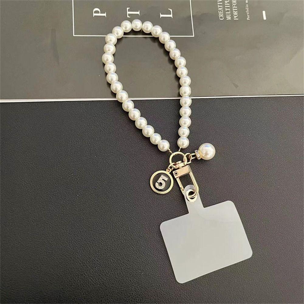 

Hand Rope Anti-lost Short Pearl Lanyard Pearl Lanyard Strap Pearl Wrist Strap Mobile Phone Lanyard C