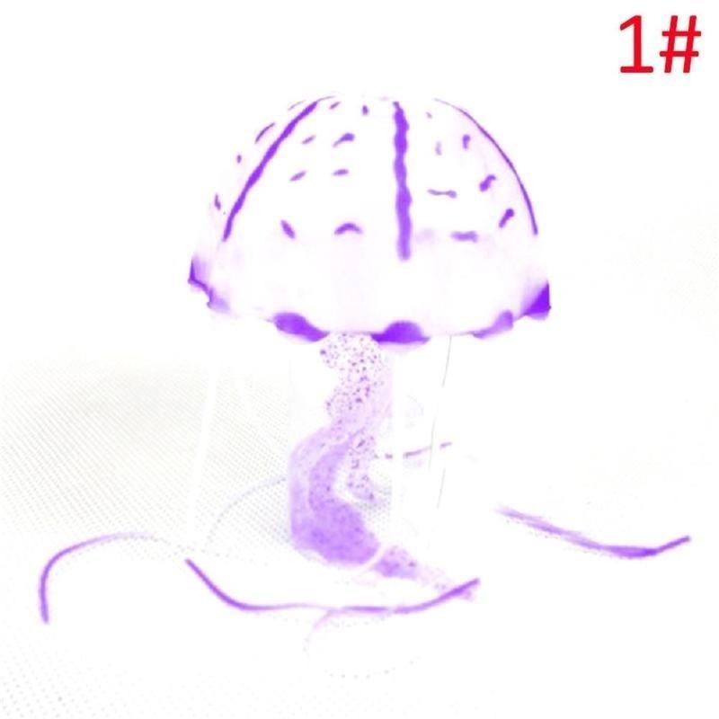 1PC Artificial Glowing Jellyfish Fake Fluorescent Effect Aquarium Fish Tan Ornament Beauty Bar Party