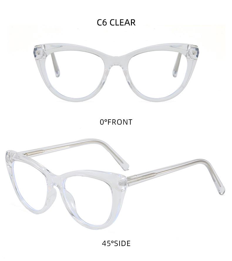 European Fashion Cat Eye Anti-Blue Light Propionate Glasses for Versatile Slimming Effect