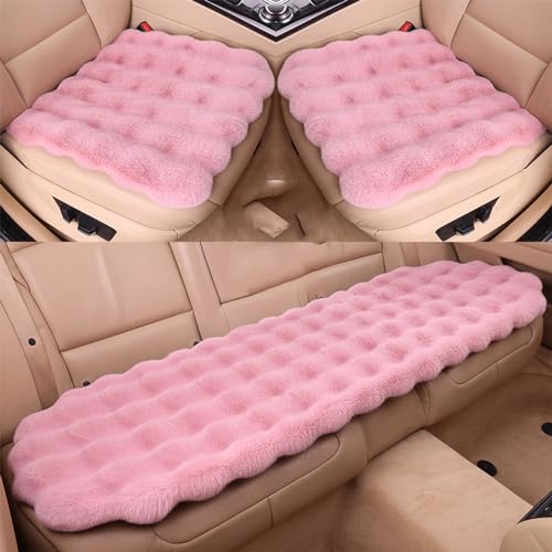 Luxury Thickened Plush Car Seat Cushion Set,Soft Protector Warm Faux Non-Slip Front And Back Seat Covers (3pcs)