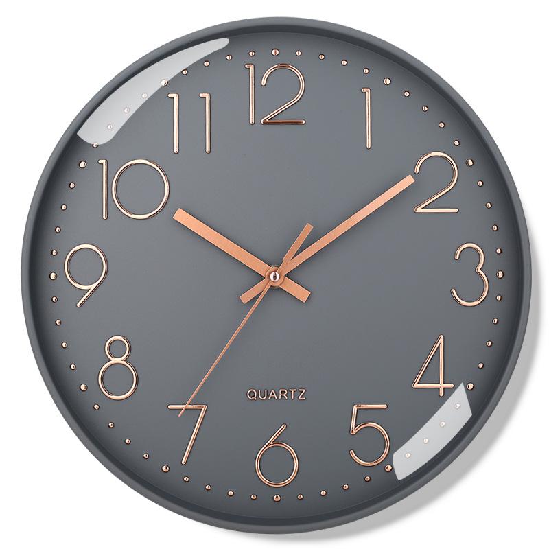 12 Inch 30CM Silent Wall Clock, Fashionable Home Living Room 3D Digital Minimalist Clock