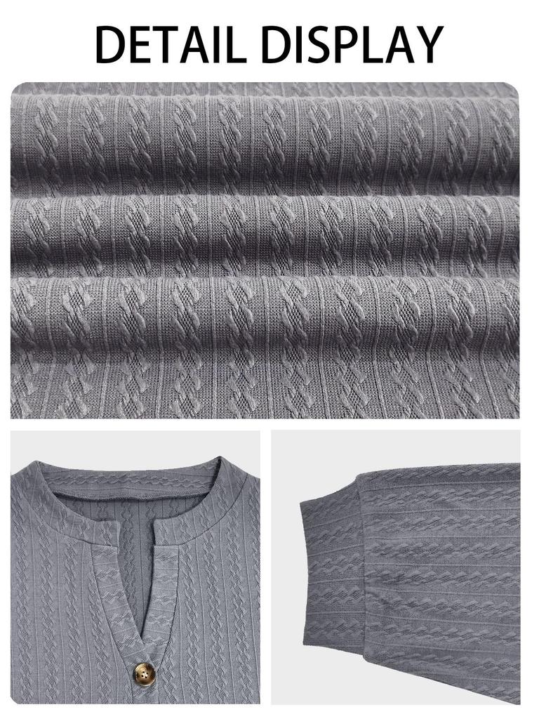 Elegant V-Neck Long Sleeve Plus Size T-Shirt for Autumn/Winter