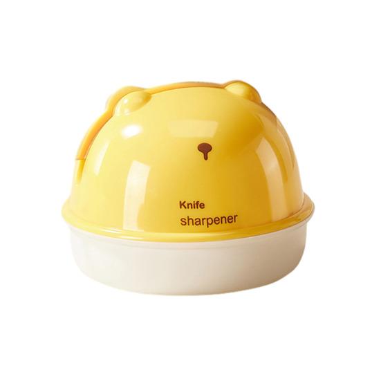 Cute Bear-Shaped Knife Sharpener Stable Vacuum Suction Cup Knife Sharpener Tungsten Steel Whetstone Easy to Store Kitchen Tool