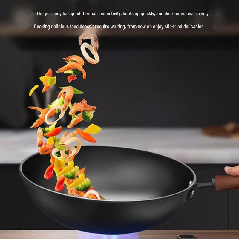 Kangbah 32cm No-Coating Iron Stir-Fry Wok