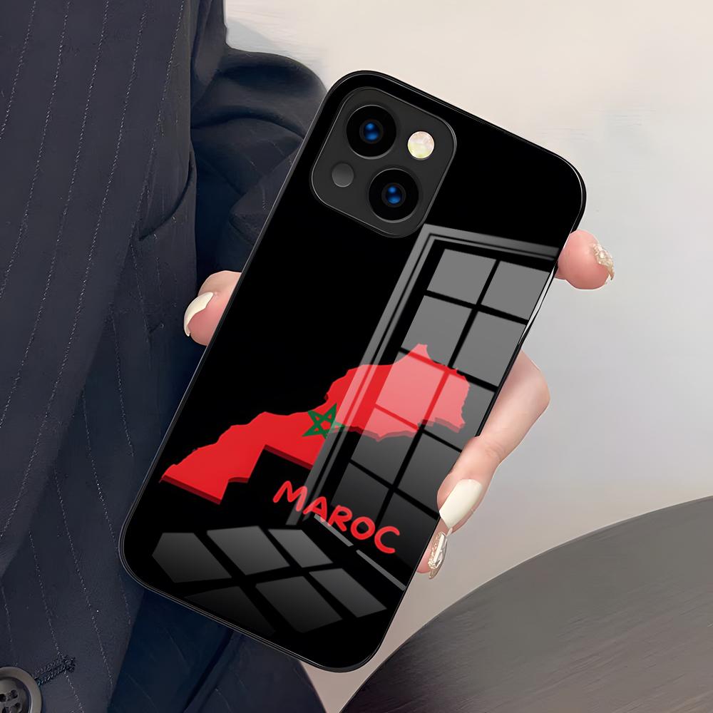 Marokko Flagge Handyhülle Für IPhone 17 Pro Max 15 Pro 16 14 Plus 12 13 Mini 11 Pro Stoßfeste Glasabdeckung