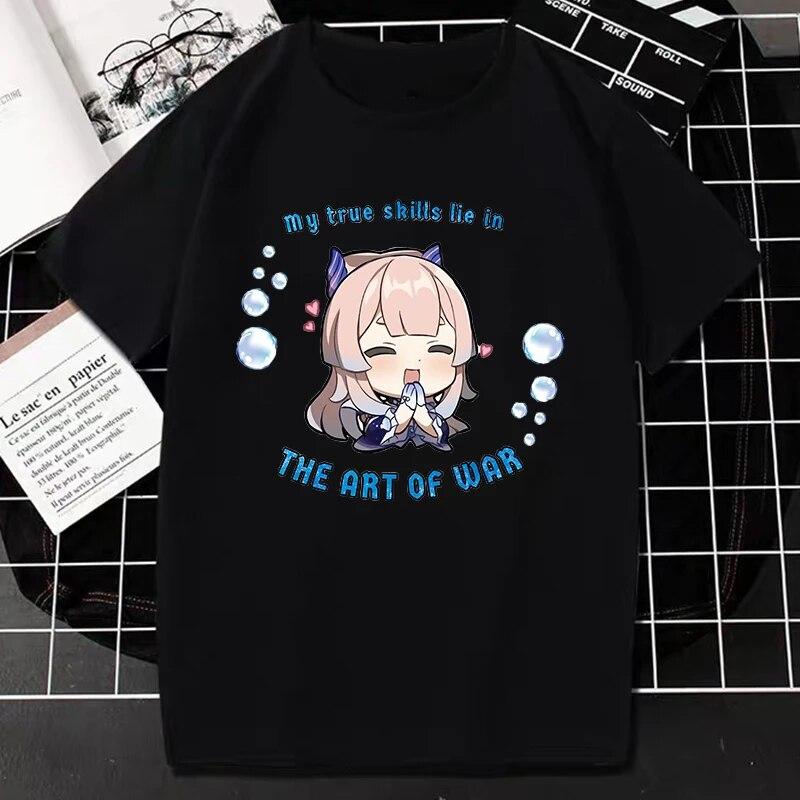 Nuovo Gioco Genshin Impact T-Shirt Donna Unisex Kawaii Top Classici Giochi Personaggio Stampa Grafica Top Harajuku Cartone Animato Streetwear Maglietta