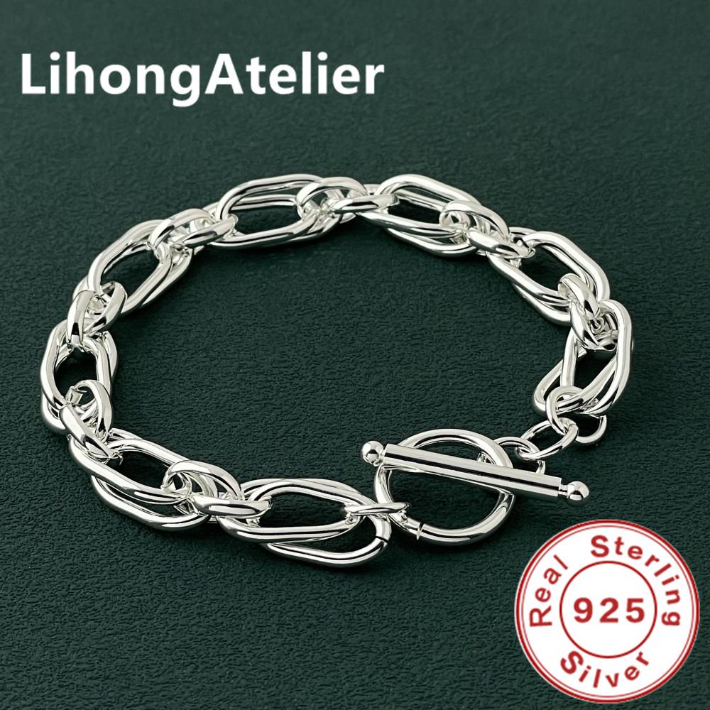 Classic 925 Silver Bracelet Double Link Bracelet For Women Men Jewelry Gift