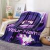 1PC Cyberpunk Hero Custom Name Patterned Flannel Blanket Suitable For All Seasons For Home Decor Warmth And Comfort Gifts Holiday Present
