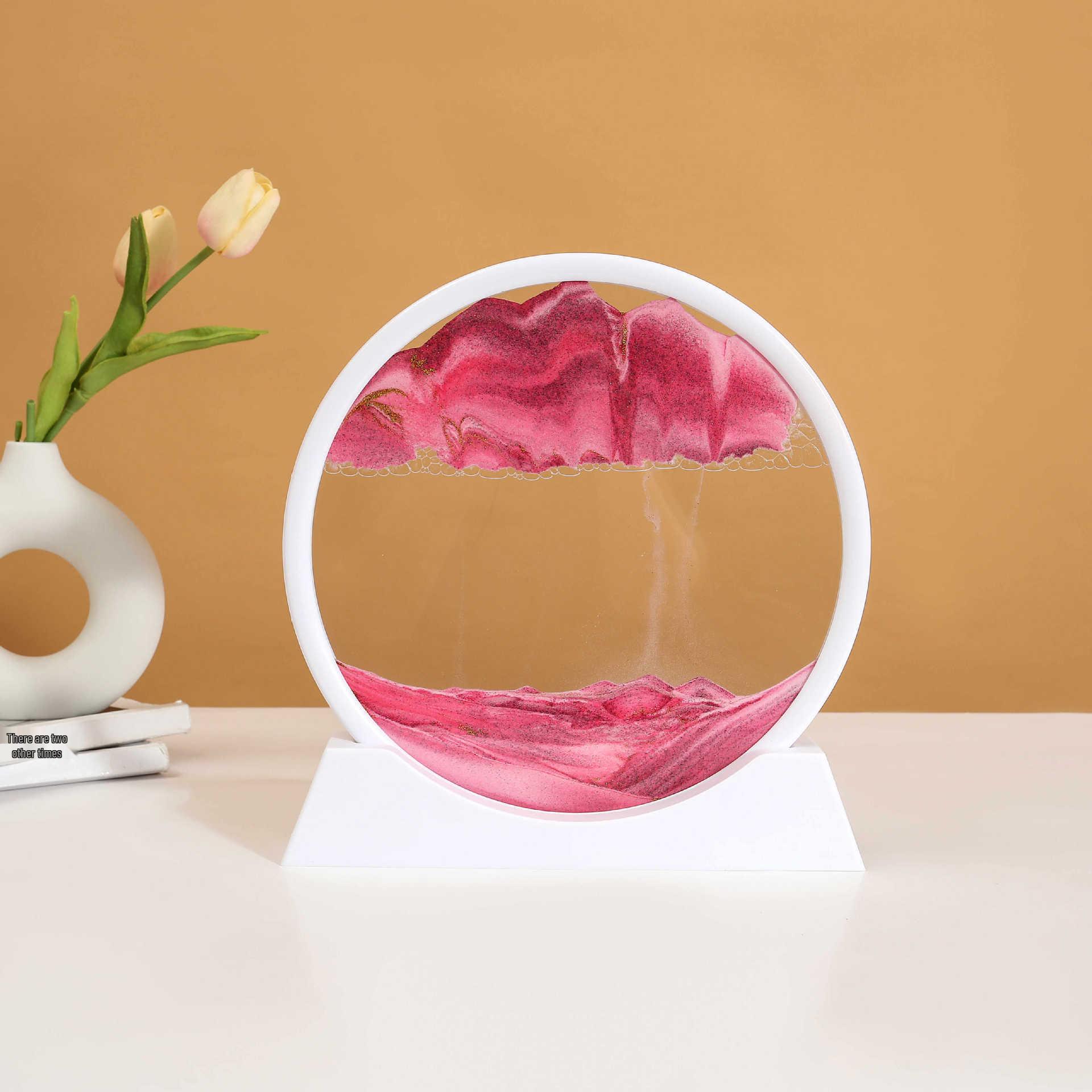 3D Кинетические Песочные Часы Художественные Украшения - Креативная Живопись Зыбучим Песком для Украшения Гостиной. 7-inch Plastic Base