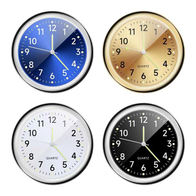 NEW Car Clock Luminous Auto Ornament Mini Automobiles Internal Stick-On Digital Watch Mechanics Quartz Clocks Car Accessories