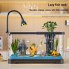 Goldfish Tank Desktop Aquarium with Filtration, Oxygenation, and Lid - Ecological Landscaping All-in-One for Living Room Household Use.