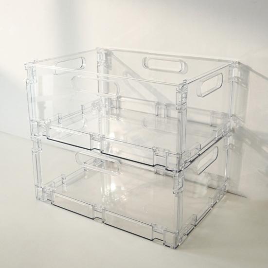 Storage Basket with Cover Easy Assembly Foldable Design Stackable Toy Storage Box