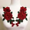 24*12CM Rose Flower Patch Red Floral Patches  Dress Hat Bag Jeans Applique