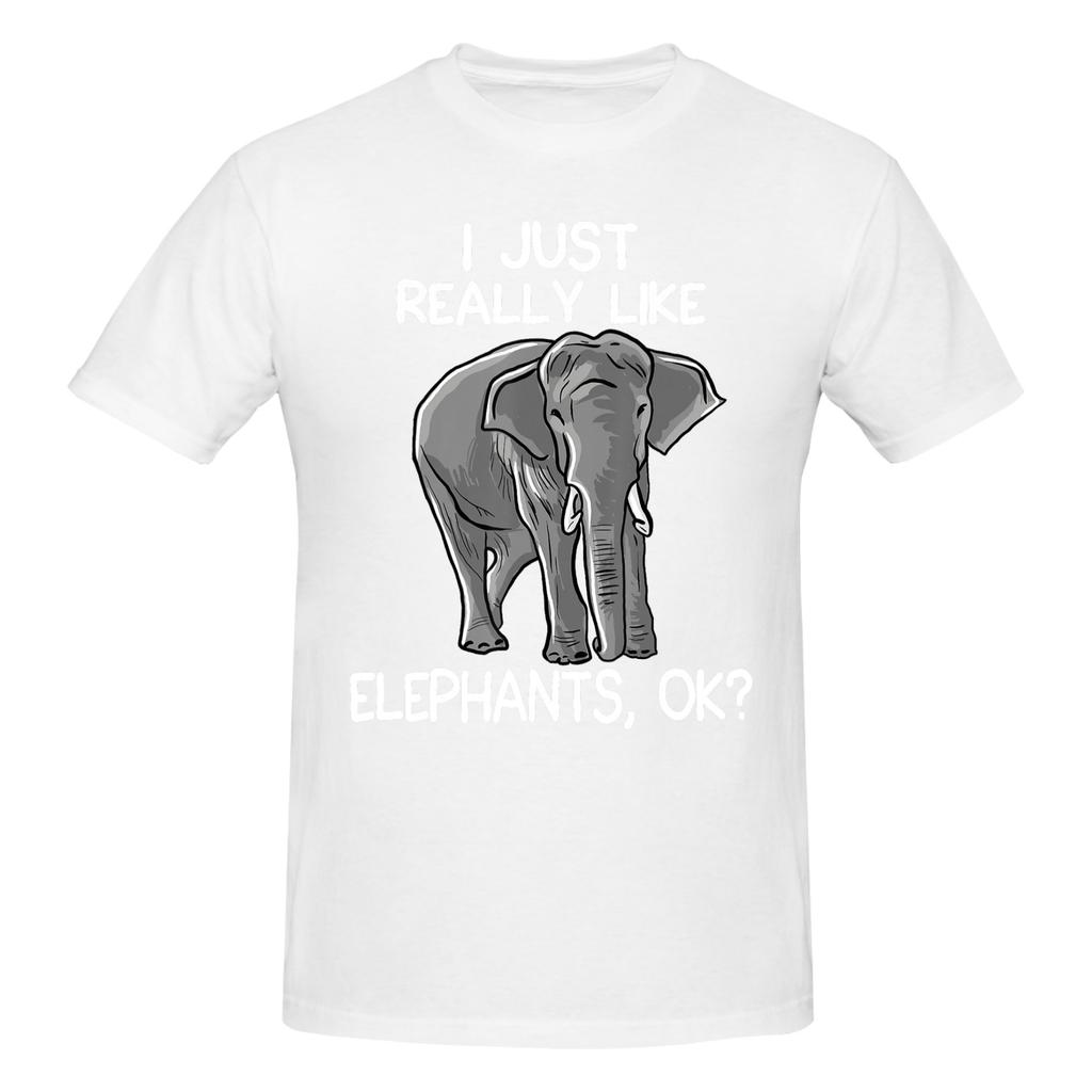 Piece Funny Elephants Graphic Cotton TShirt I Just Really Like Tops Tees For Unisex