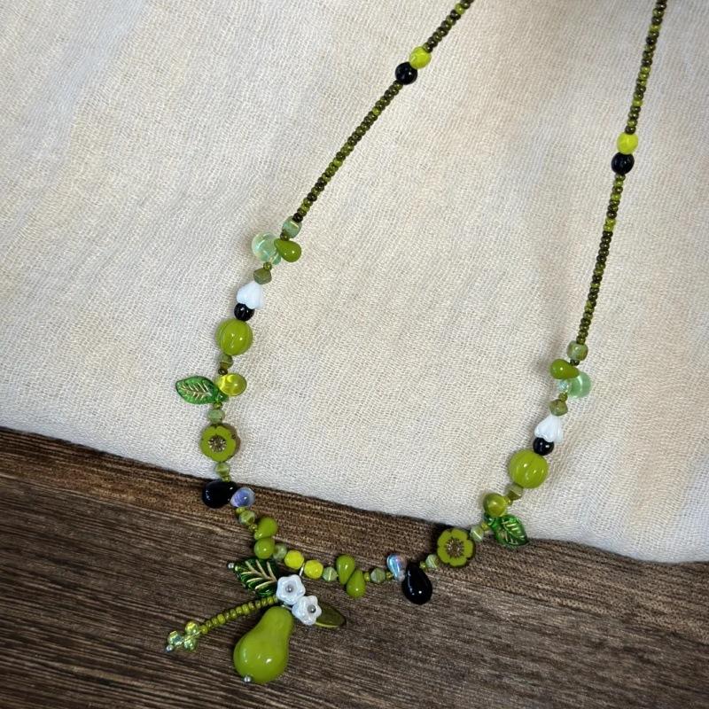 Hawaiian Style Colorful Plant Flower Czech Bead Pendant Acrylic Summer Collarbone Chain Women's Party Gift