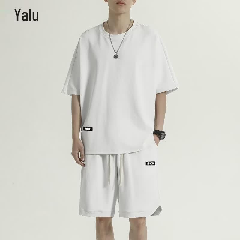 Yalu Men s Ice Silk Loose Quick-Dry Summer Sports Set L