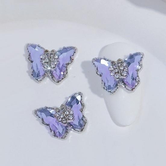 10ks Motýlí šperky na nehty Dvouvrstvé třpytivé drahokamy Poutavé ozdoby na nehty Dámské doplňky