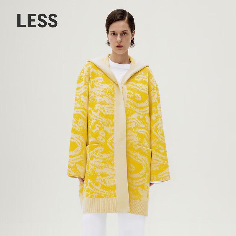 Less 2024 Spring Cloud Dragon Pattern Hooded Knit Cardigan