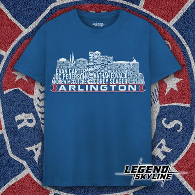 Arlington Baseball Team Current Roster Arlington City Skyline Shirt and Kids Tshirts