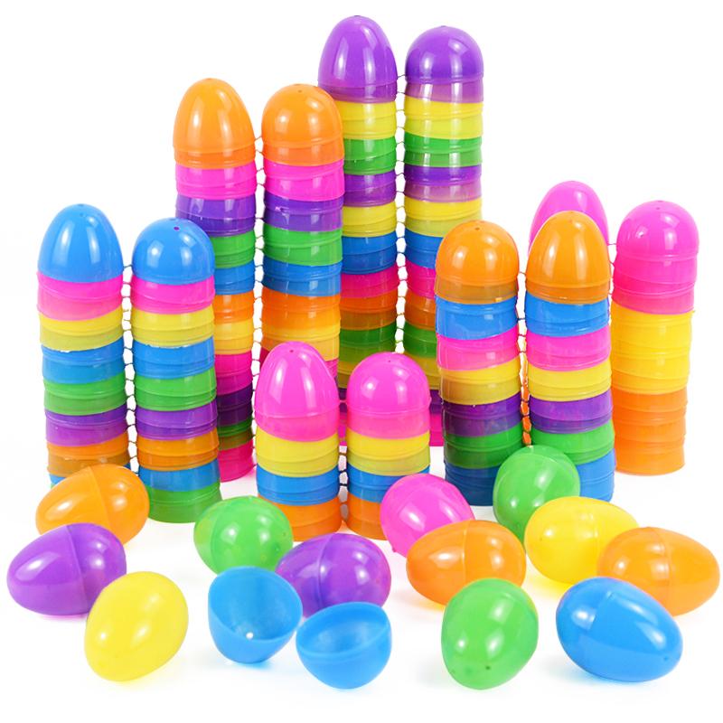 12Pcs Plastic Easter Eggs Fillable Kids Toy Candy Gift Packaging Box Happy Easter Party Home Decoration Birthday Party Supplies