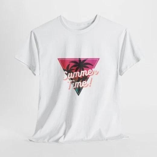 Summertime Palm Triangle T-Shirt | Retro Sunset Beach Vibes 4XL