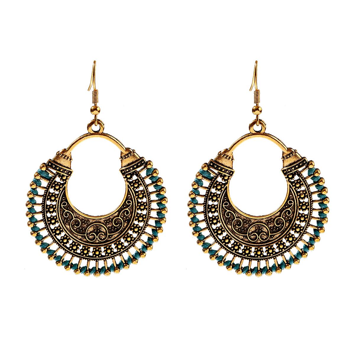 

Індійські Джхумка Циркон Вінтажні Сережки з Підвісками у Формі Дзвоника Бохо Античні Етнічні Мідні Сережки-Краплі для Жінок Pendientes