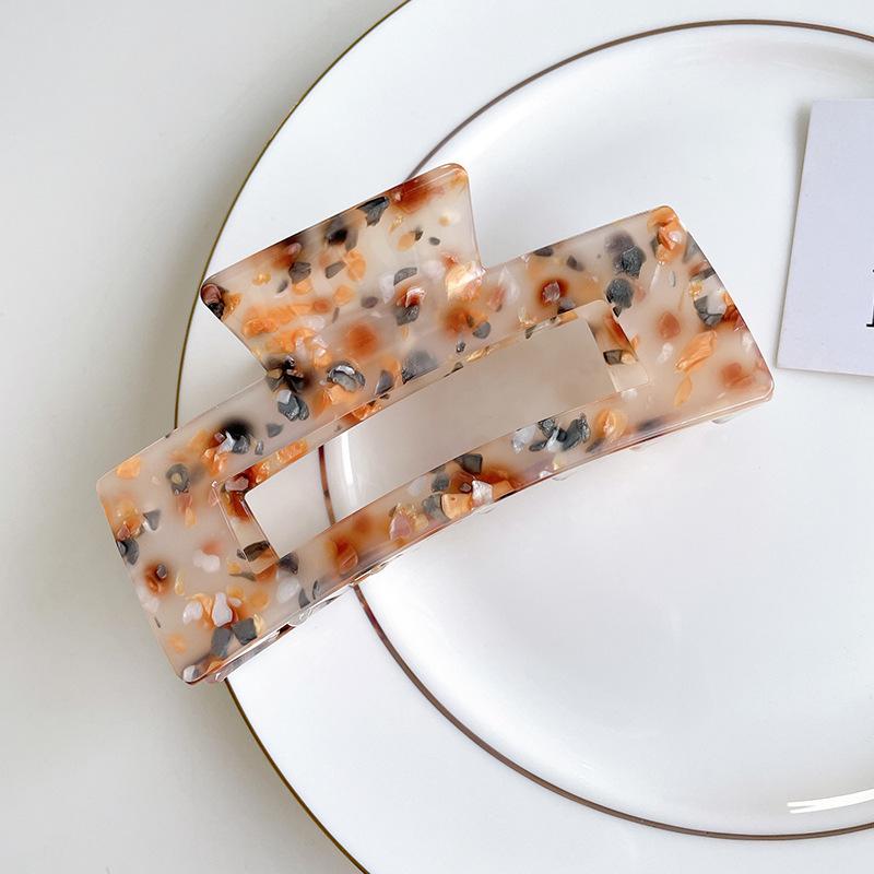 

Fresh Elegant And Sweet Large Acrylic Hair Claw Clip For Women In Colors Assorted Retro Coffee