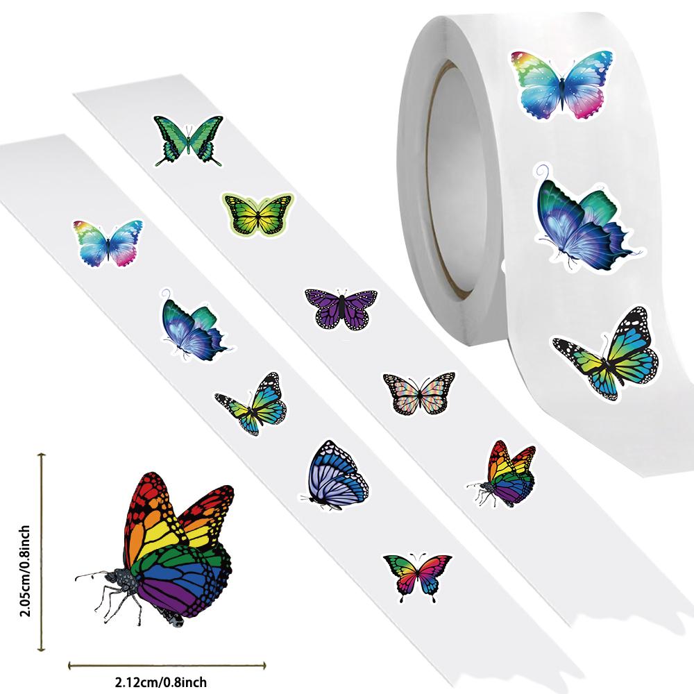 Alta Calidad 500 Piezas Alta Calidad Mariposa Rollo de Alta Calidad Pegatinas de Alta Calidad Coloridas Mariposas de Alta Calidad Alta Calidad