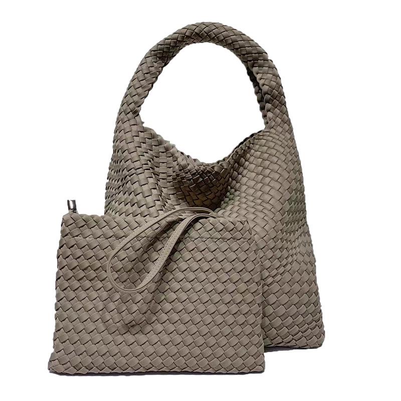 Borsa tote grande capienza per mamma e bambino intrecciata a mano - Borsa morbida e alla moda per le mamme