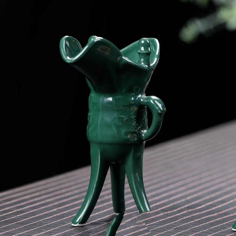 

Retro Celadon Ceramic Liquor Goblet