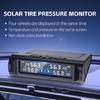 Car Tire Pressure and Temperature Monitor Solar Power 4 External Sensors Real Time Alerts Real Time TPMS Monitor