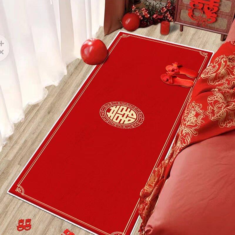 Chinese Red Living Room Carpet Entrance Large Area Rugs Luxurious Soft Room Decoration Home Mats Non-slip Alfombras Para Sala